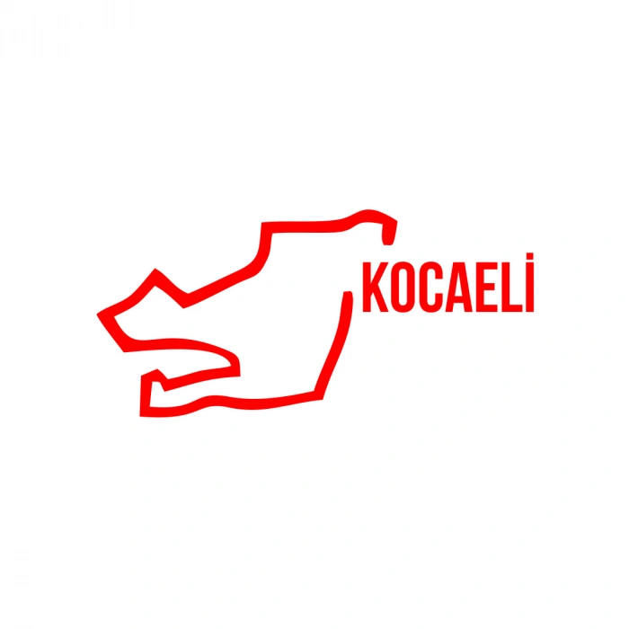 Kocaeli Harita Araba Sticker 17x17 Cm Kırmızı
