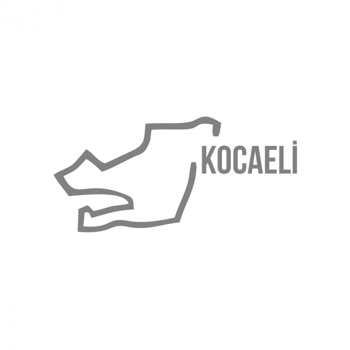 Kocaeli Harita Araba Sticker 17x17 Cm Gri