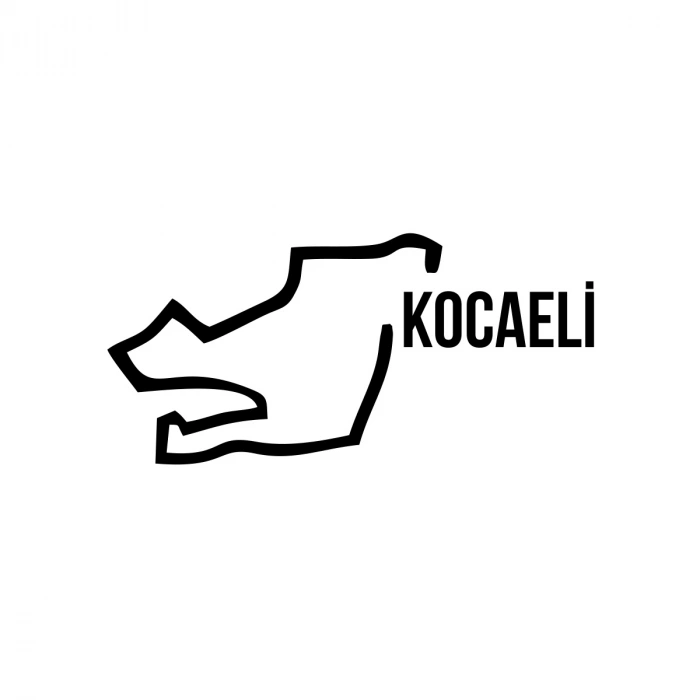 Kocaeli Harita Araba Sticker 17x17 Cm Siyah