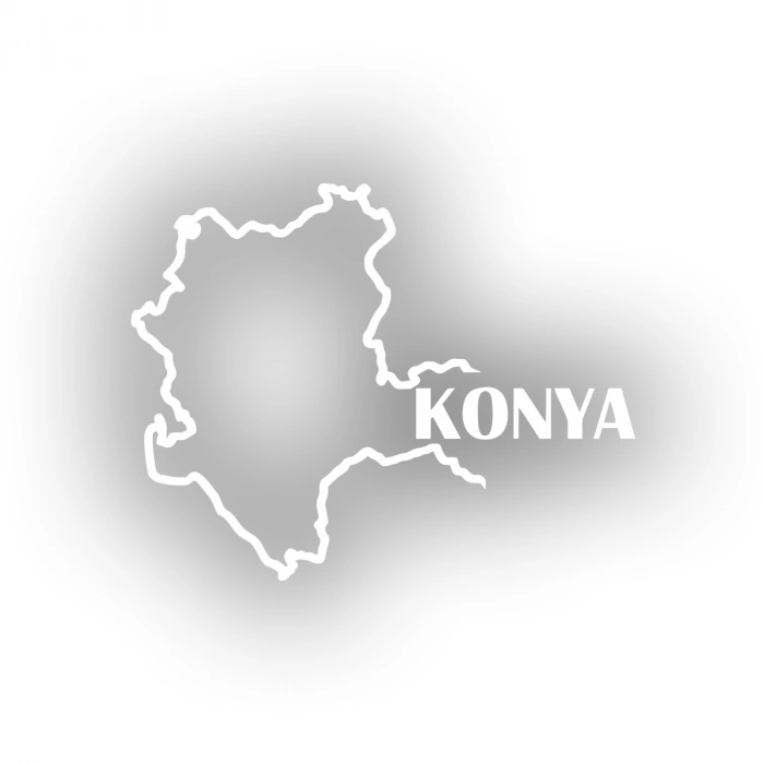 Konya Harita Araba Sticker 17x17 Cm Beyaz