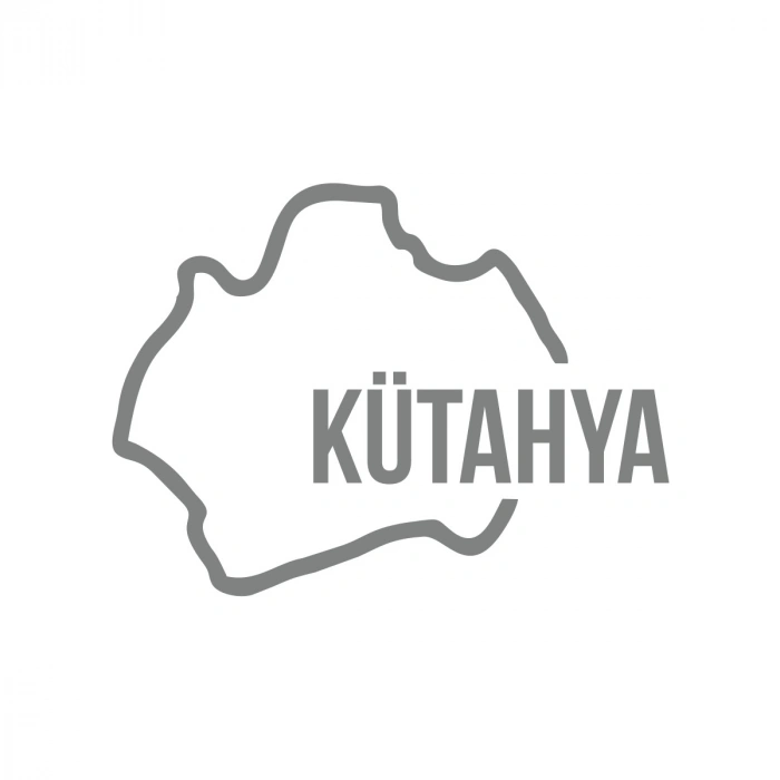 Kütahya Harita Araba Sticker 17x17 Cm Gri