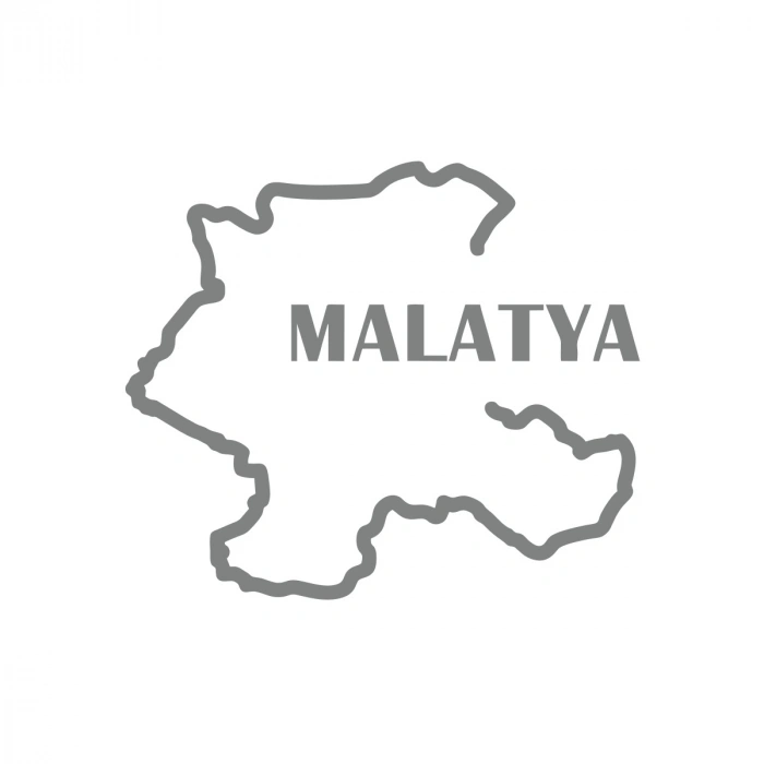 Malatya Harita Araba Sticker 17x17 Cm Gri