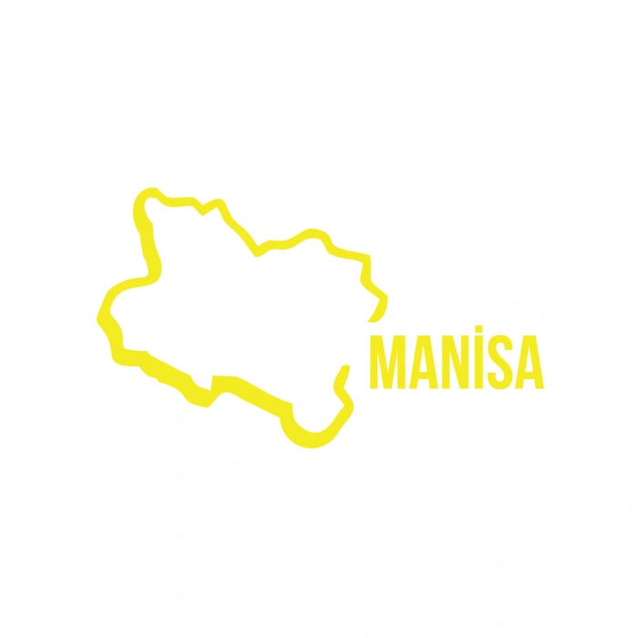 Manisa Harita Araba Sticker 17x17 Cm Sarı