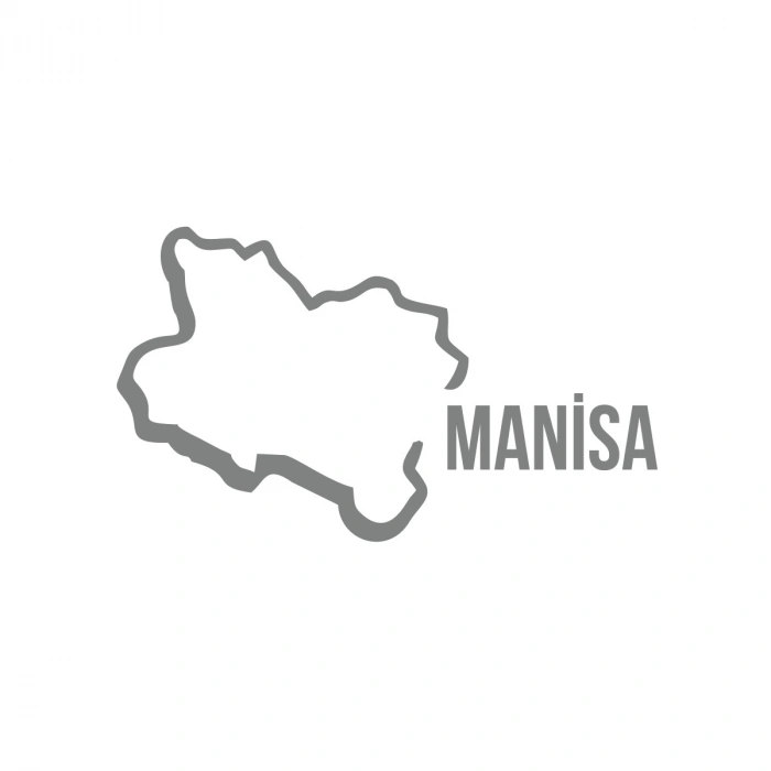 Manisa Harita Araba Sticker 17x17 Cm Gri
