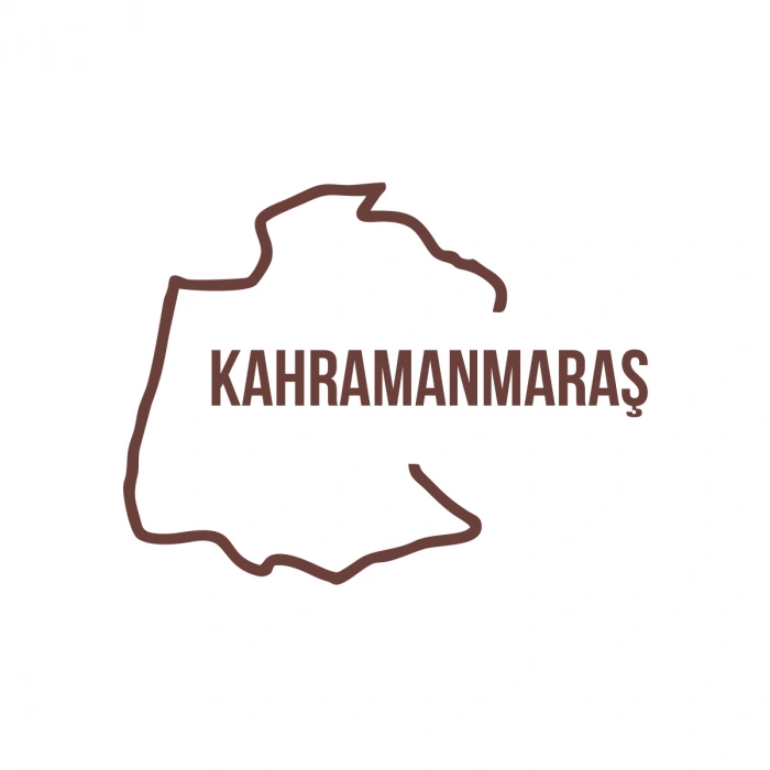 Kahramanmaraş Harita Araba Sticker 17x17 Cm Kahverengi