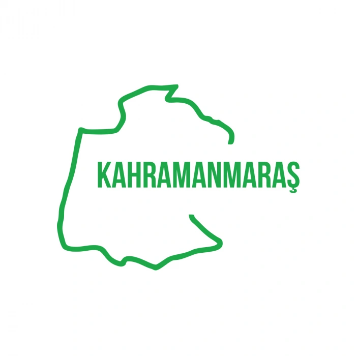 Kahramanmaraş Harita Araba Sticker 17x17 Cm Yeşil