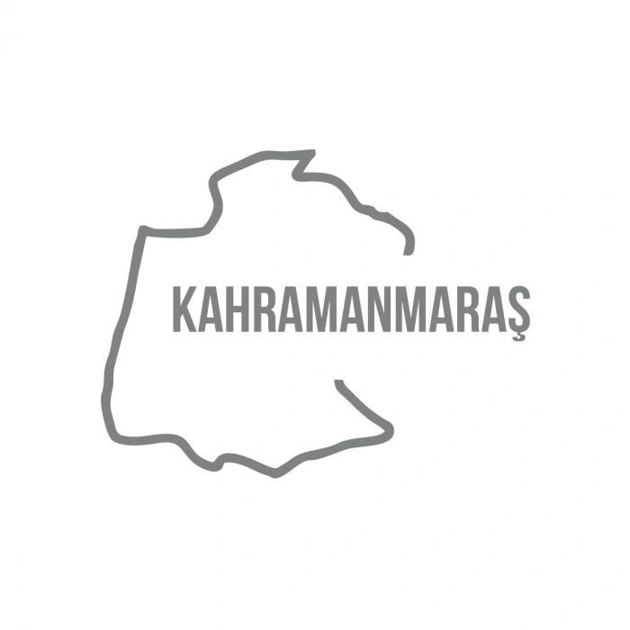 Kahramanmaraş Harita Araba Sticker 17x17 Cm Gri