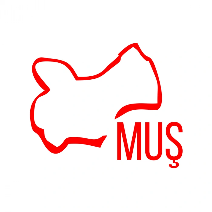 Muş Harita Araba Sticker 17x17 Cm Kırmızı