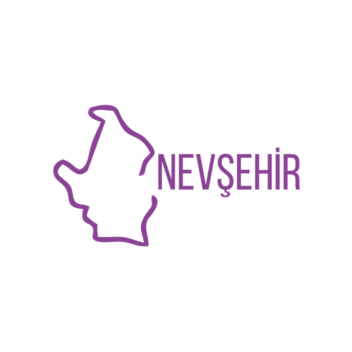 Nevşehir Harita Araba Sticker 17x17 Cm Mor