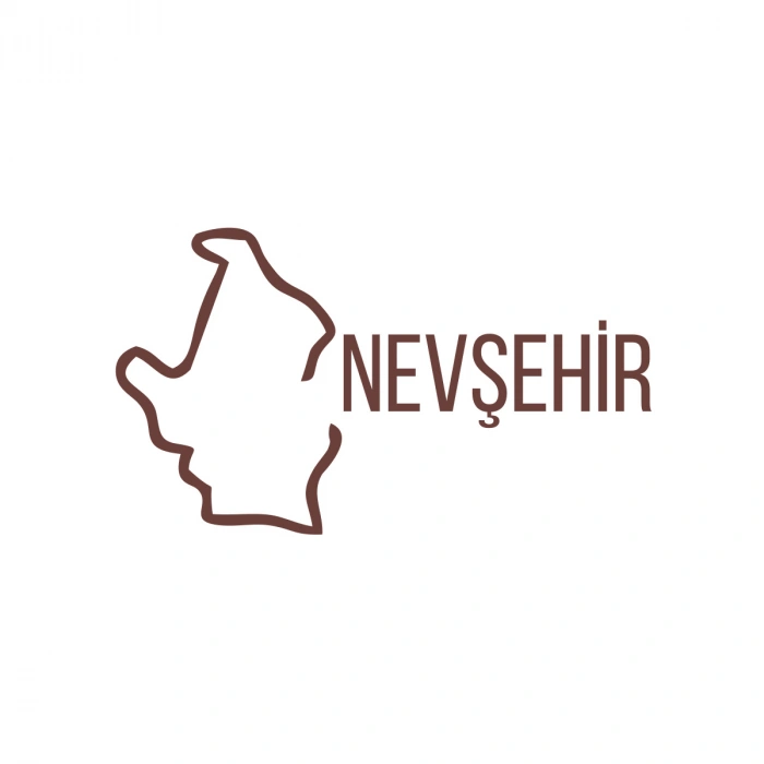 Nevşehir Harita Araba Sticker 17x17 Cm Kahverengi