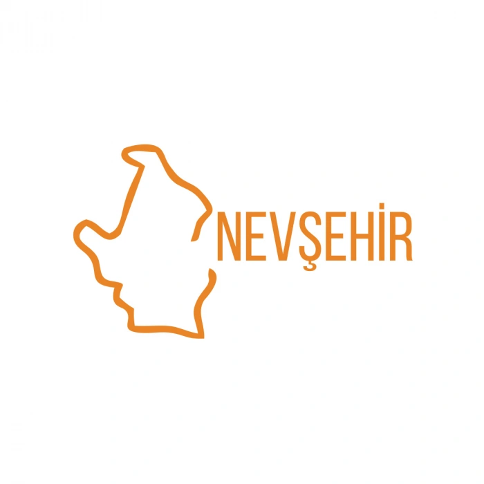 Nevşehir Harita Araba Sticker 17x17 Cm Turuncu