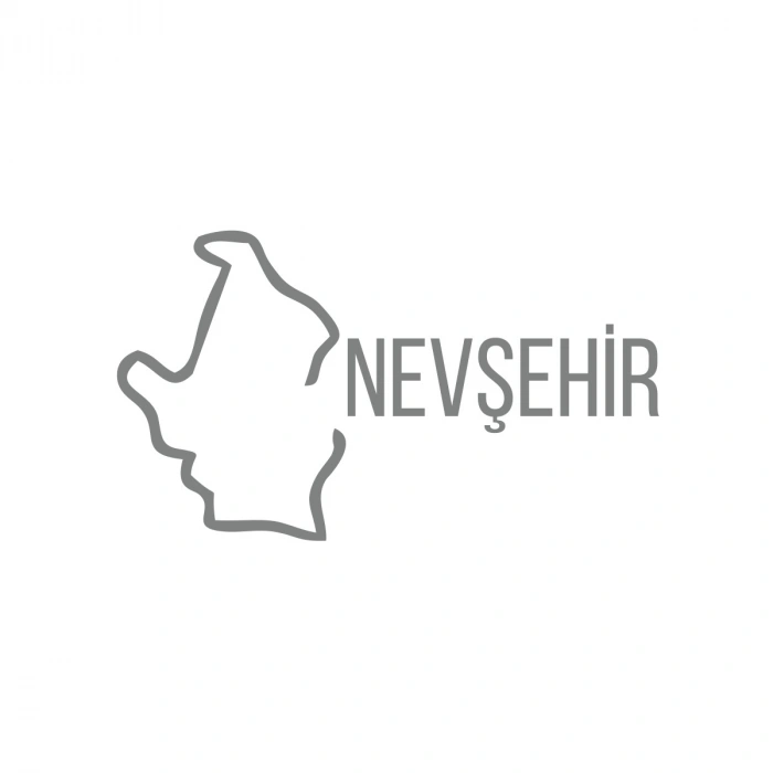 Nevşehir Harita Araba Sticker 17x17 Cm Gri