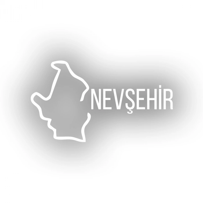 Nevşehir Harita Araba Sticker 17x17 Cm Beyaz