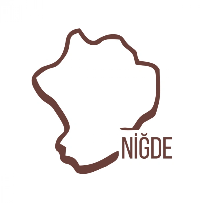 Niğde Harita Araba Sticker 17x17 Cm Kahverengi