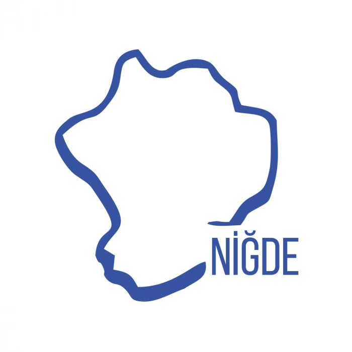 Niğde Harita Araba Sticker 17x17 Cm Mavi