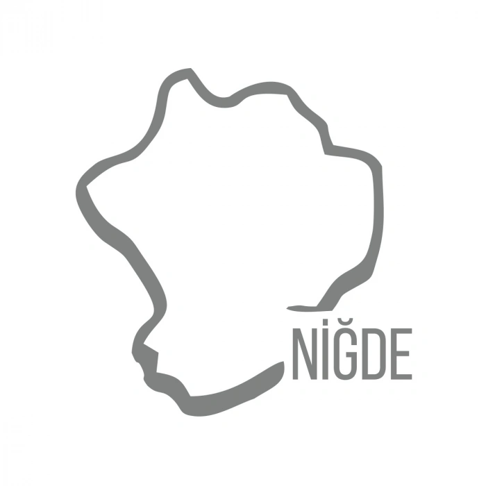 Niğde Harita Araba Sticker 17x17 Cm Gri