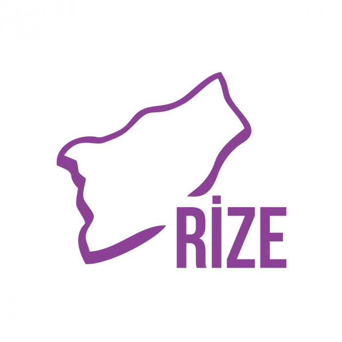 Rize Harita Araba Sticker 17x17 Cm Mor