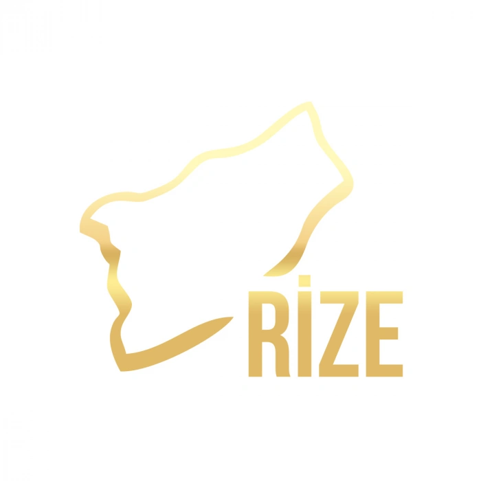 Rize Harita Araba Sticker 17x17 Cm Gold