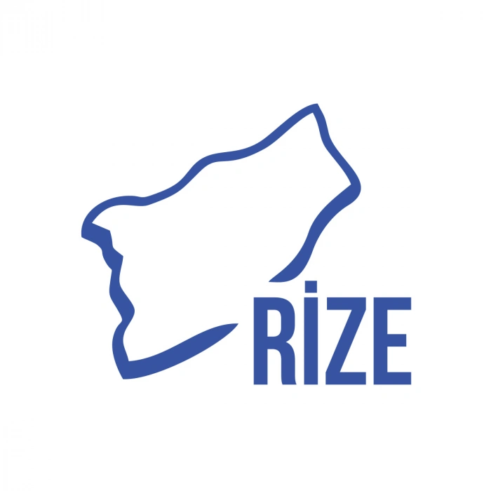 Rize Harita Araba Sticker 17x17 Cm Mavi