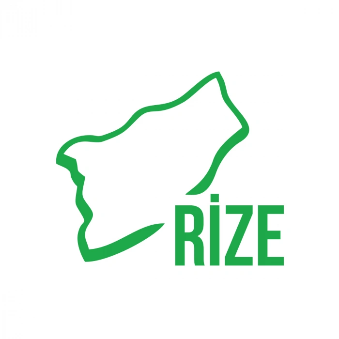 Rize Harita Araba Sticker 17x17 Cm Yeşil