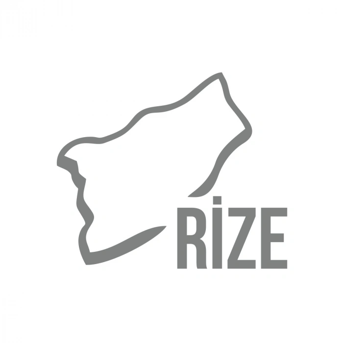 Rize Harita Araba Sticker 17x17 Cm Gri