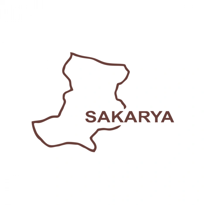 Sakarya Harita Araba Sticker 17x17 Cm Kahverengi