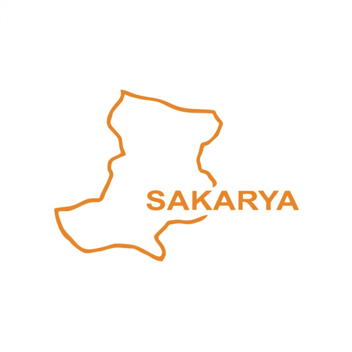 Sakarya Harita Araba Sticker 17x17 Cm Turuncu