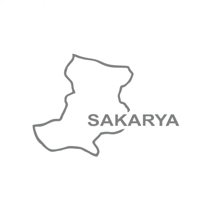 Sakarya Harita Araba Sticker 17x17 Cm Gri