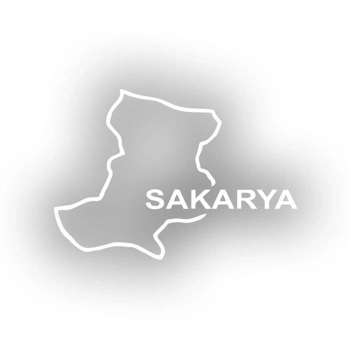 Sakarya Harita Araba Sticker 17x17 Cm Beyaz