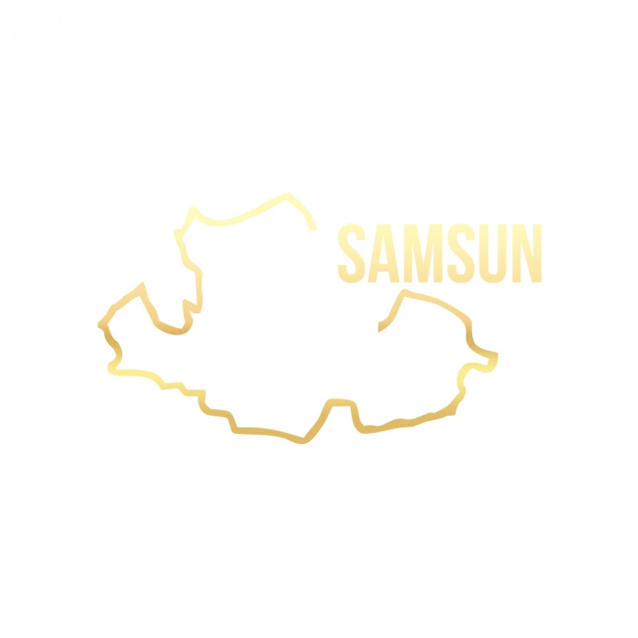 Samsun Harita Araba Sticker 17x17 Cm Gold