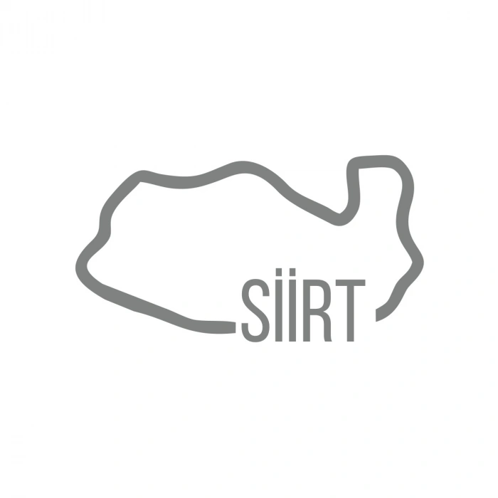 Siirt Harita Araba Sticker 17x17 Cm Gri