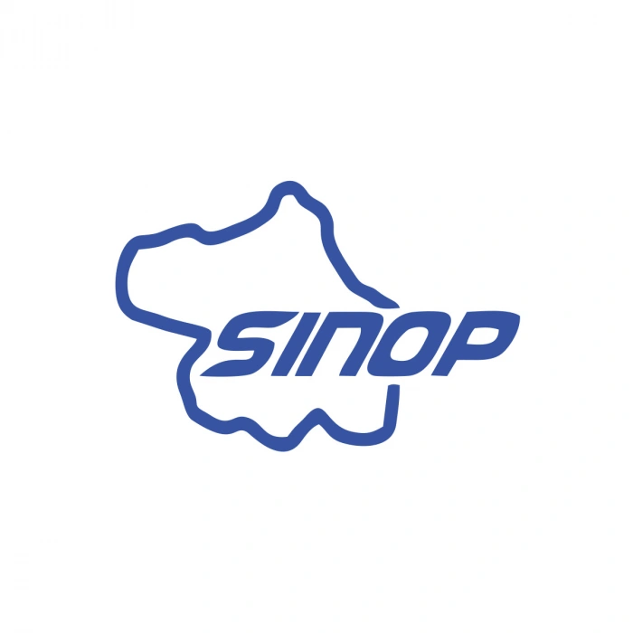 Sinop Harita Araba Sticker 17x17 Cm Mavi