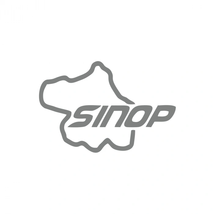 Sinop Harita Araba Sticker 17x17 Cm Gri