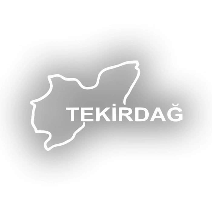 Tekirdağ Harita Araba Sticker 17x17 Cm Beyaz