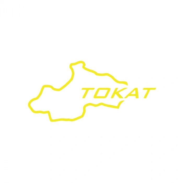 Tokat Harita Araba Sticker 17x17 Cm Sarı
