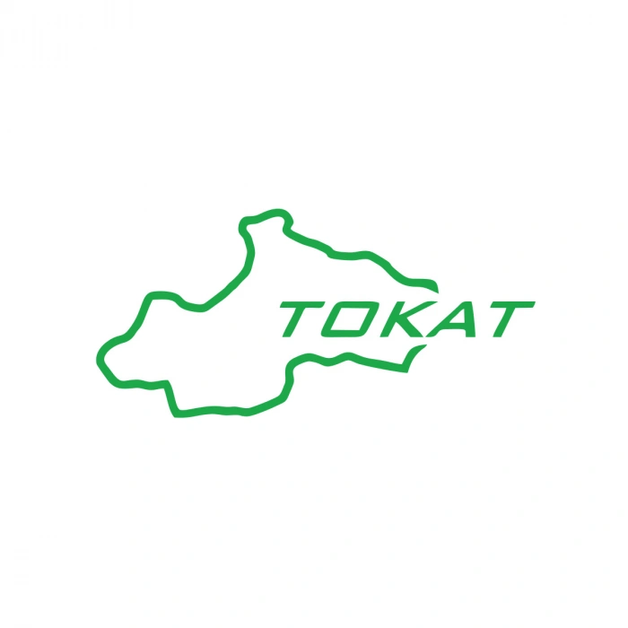 Tokat Harita Araba Sticker 17x17 Cm Yeşil