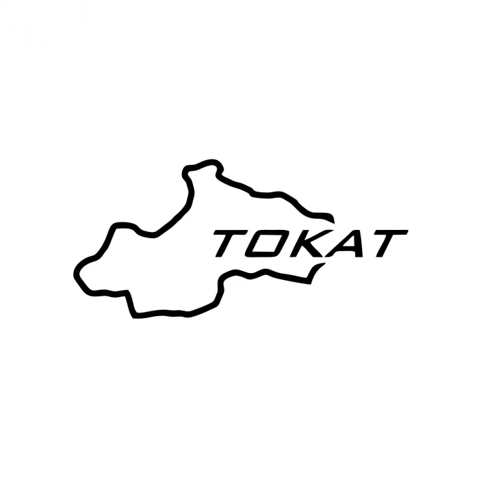 Tokat Harita Araba Sticker 17x17 Cm Siyah