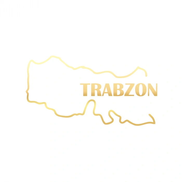 Trabzon Harita Araba Sticker 17x17 Cm Gold