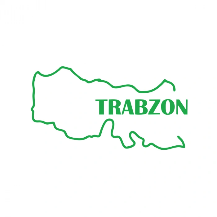 Trabzon Harita Araba Sticker 17x17 Cm Yeşil