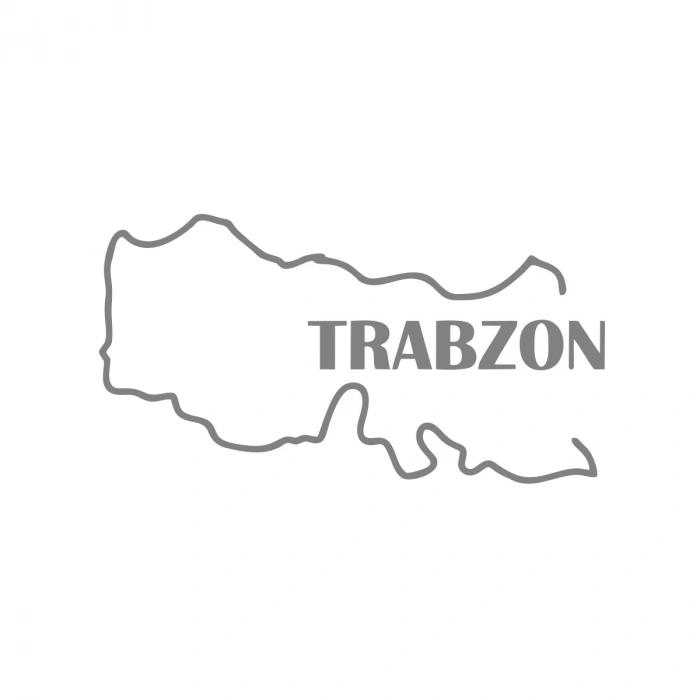 Trabzon Harita Araba Sticker 17x17 Cm Gri