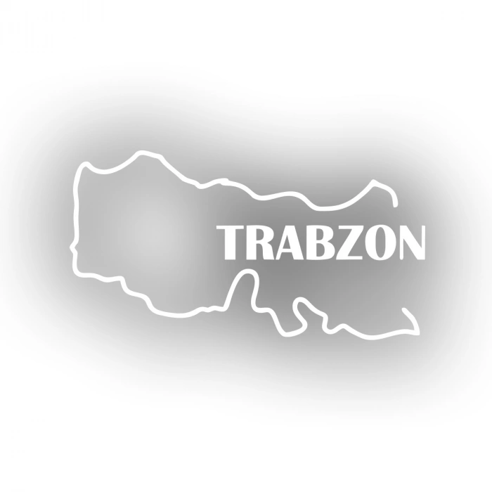 Trabzon Harita Araba Sticker 17x17 Cm Beyaz
