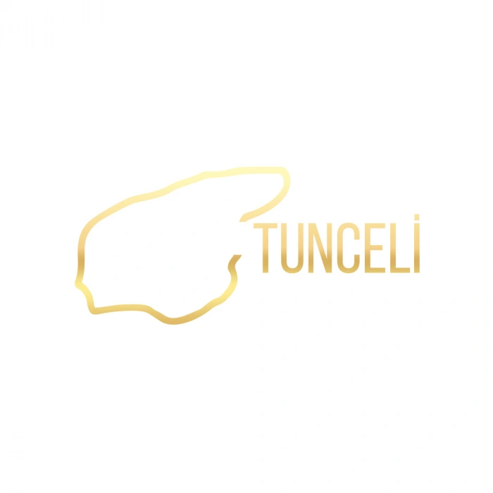 Tunceli Harita Araba Sticker 17x17 Cm Gold