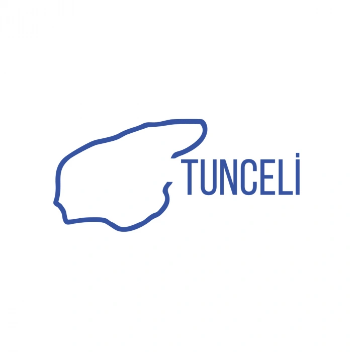 Tunceli Harita Araba Sticker 17x17 Cm Mavi