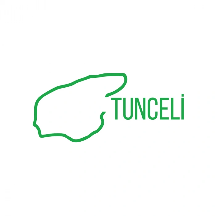 Tunceli Harita Araba Sticker 17x17 Cm Yeşil