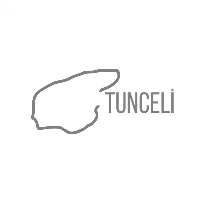 Tunceli Harita Araba Sticker 17x17 Cm Gri