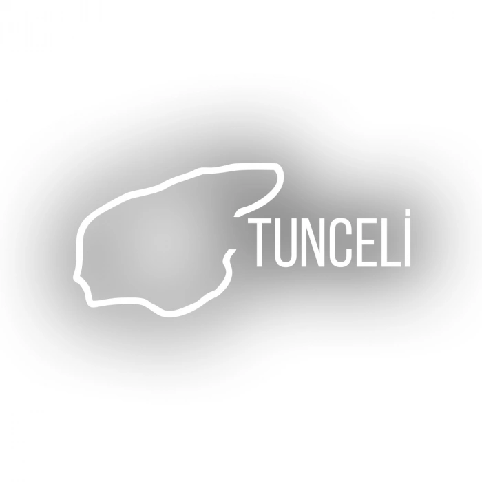 Tunceli Harita Araba Sticker 17x17 Cm Beyaz