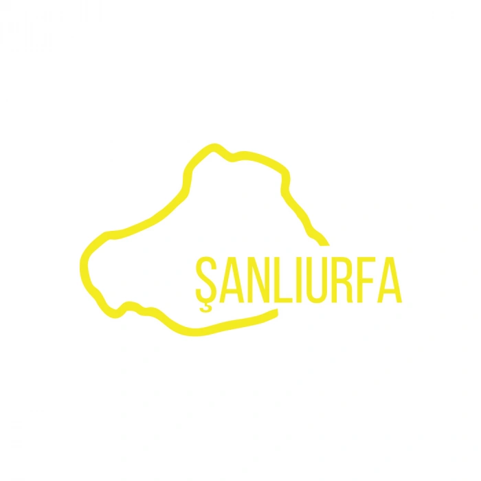 Şanlıurfa Harita Araba Sticker 17x17 Cm Sarı