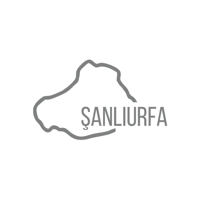 Şanlıurfa Harita Araba Sticker 17x17 Cm Gri