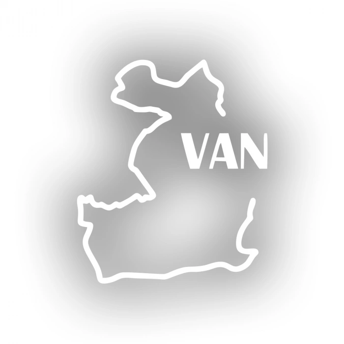 Van Harita Araba Sticker 17x17 Cm Beyaz