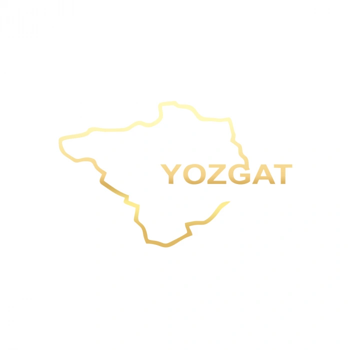 Yozgat Harita Araba Sticker 17x17 Cm Gold